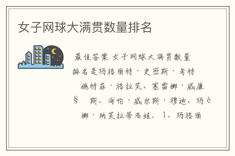女子网球大满贯数量排名