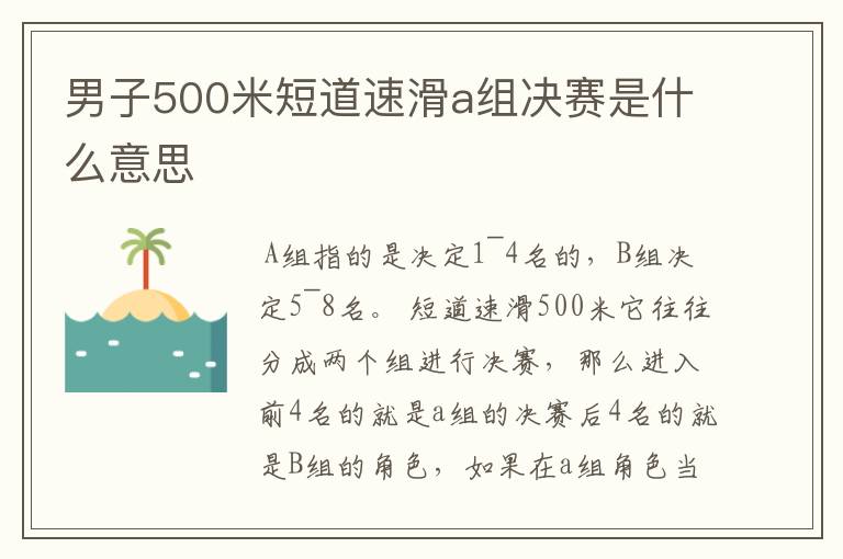 男子500米短道速滑a组决赛是什么意思