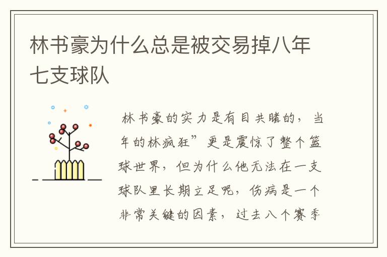 林书豪为什么总是被交易掉八年七支球队