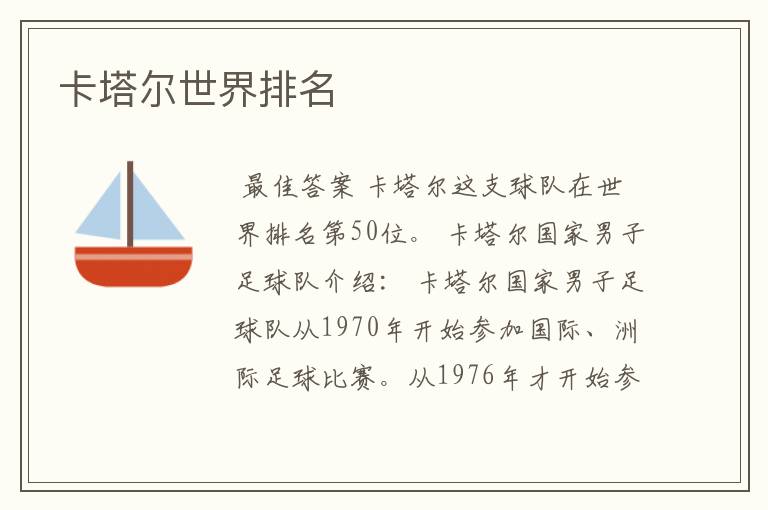 卡塔尔世界排名