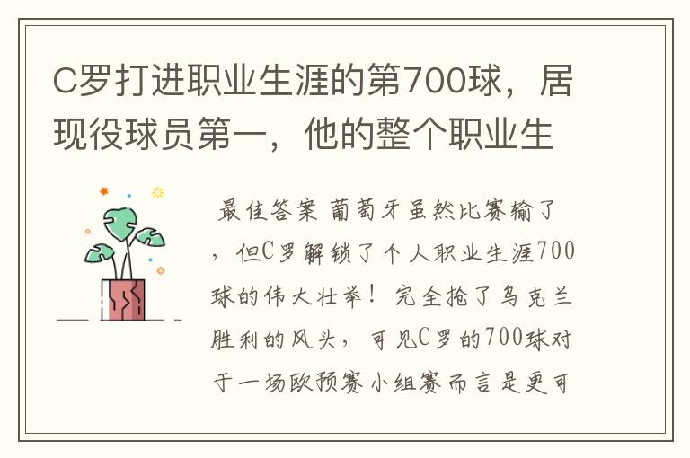 C罗打进职业生涯的第700球,居现役球员第一,他的整个职业生涯都有什么重大转折?