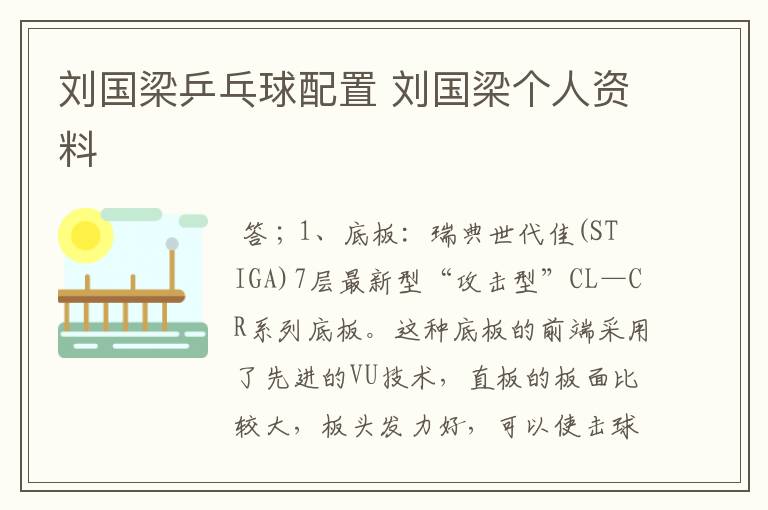 刘国梁乒乓球配置 刘国梁个人资料