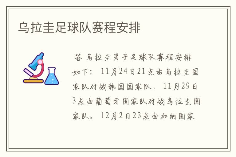乌拉圭足球队赛程安排
