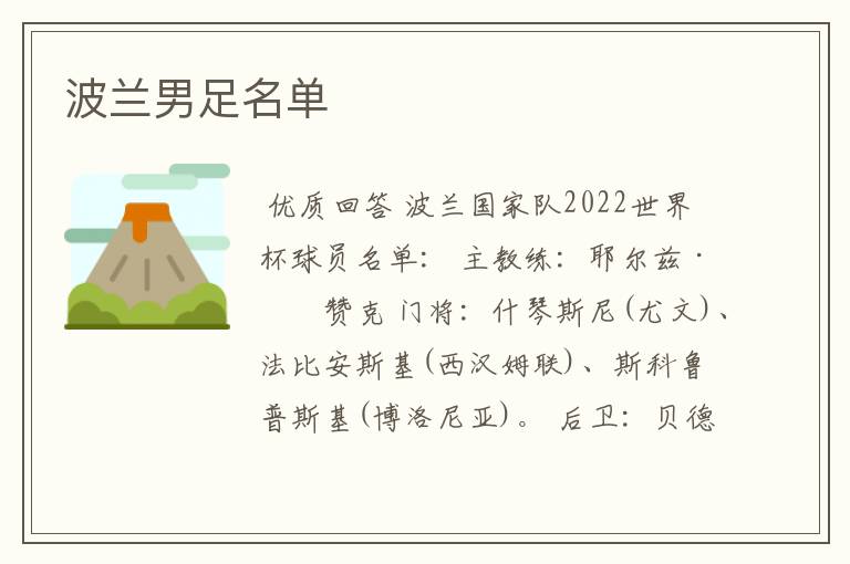 波兰男足名单