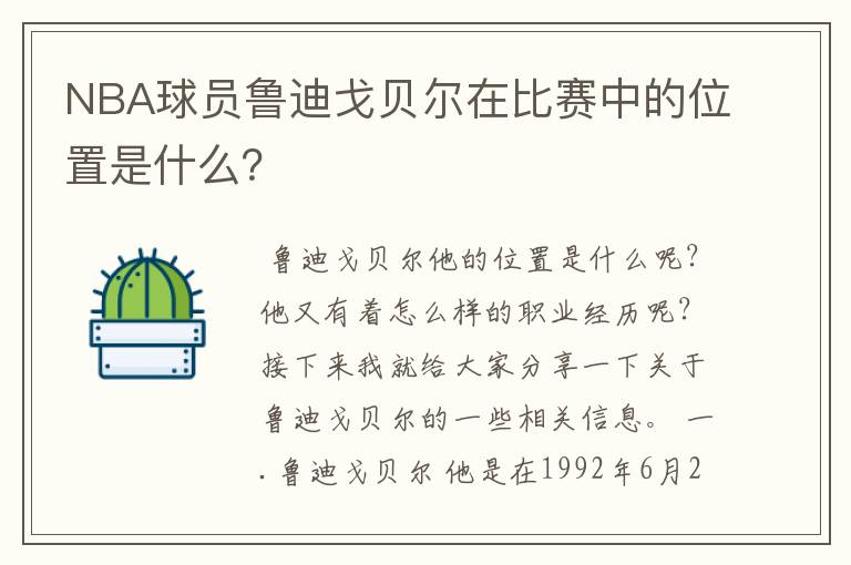NBA球员鲁迪戈贝尔在比赛中的位置是什么?