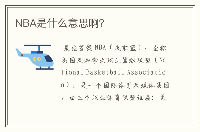 NBA是什么意思啊?