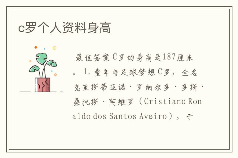 c罗个人资料身高