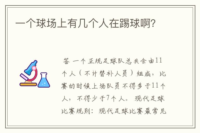 一个球场上有几个人在踢球啊?