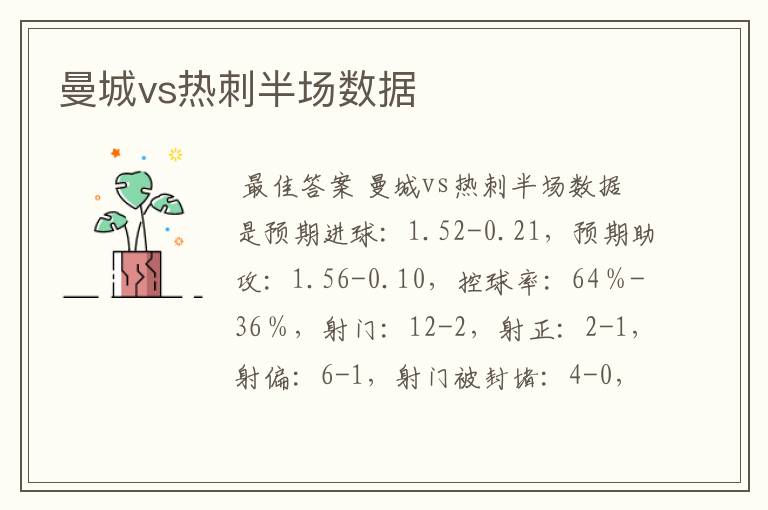 曼城vs热刺半场数据