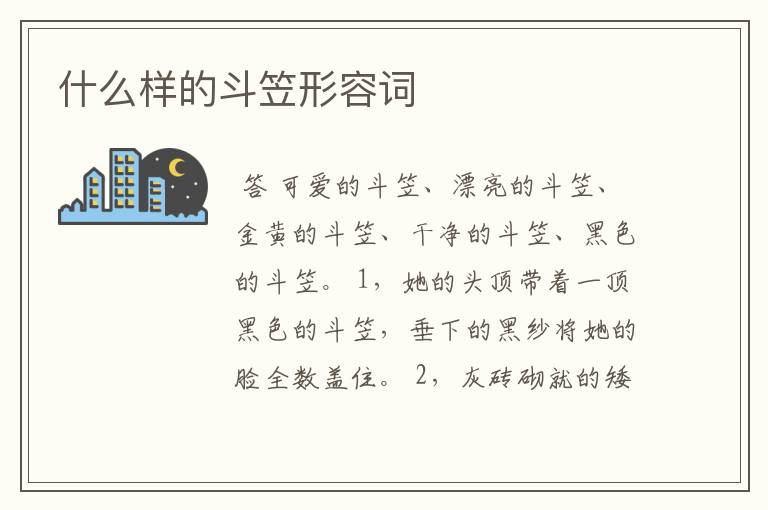 什么样的斗笠形容词