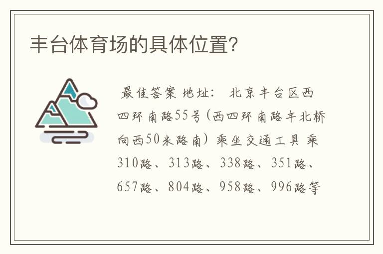 丰台体育场的具体位置?