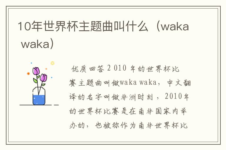 10年世界杯主题曲叫什么(waka waka)