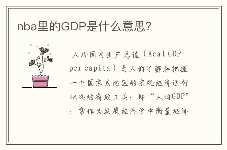 nba里的GDP是什么意思?