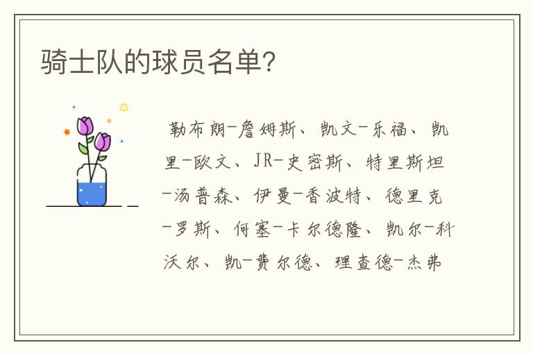 骑士队的球员名单?