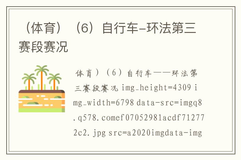 (体育)(6)自行车-环法第三赛段赛况