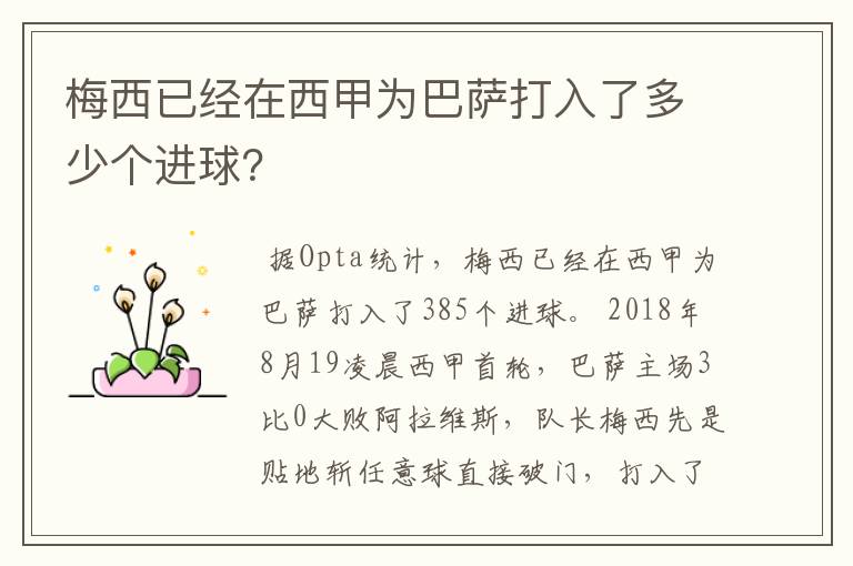 梅西已经在西甲为巴萨打入了多少个进球?