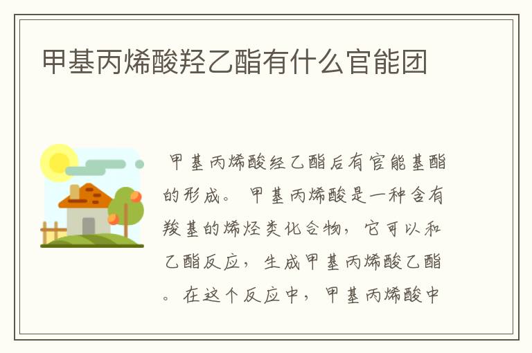 甲基丙烯酸羟乙酯有什么官能团