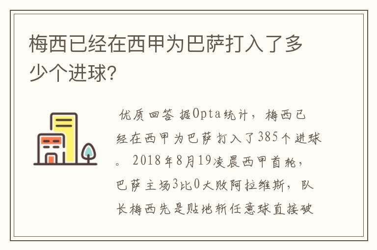 梅西已经在西甲为巴萨打入了多少个进球?