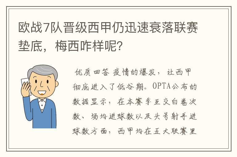 欧战7队晋级西甲仍迅速衰落联赛垫底,梅西咋样呢?