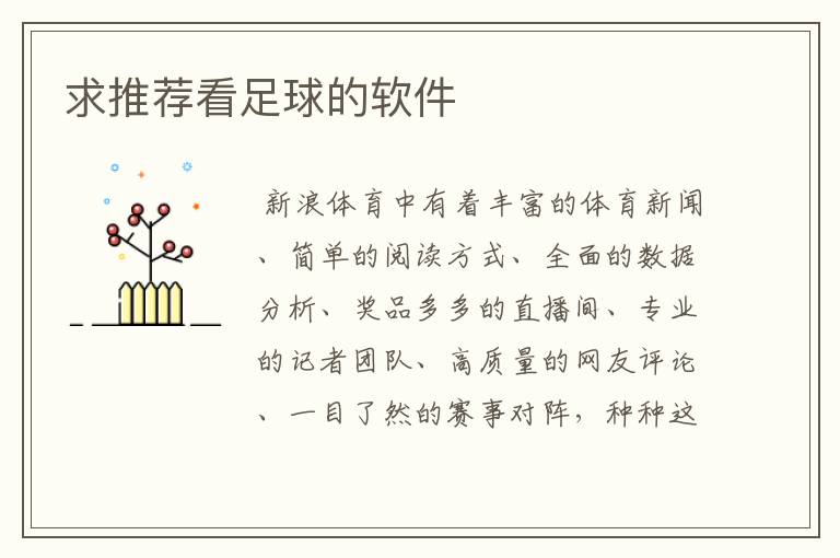 求推荐看足球的软件
