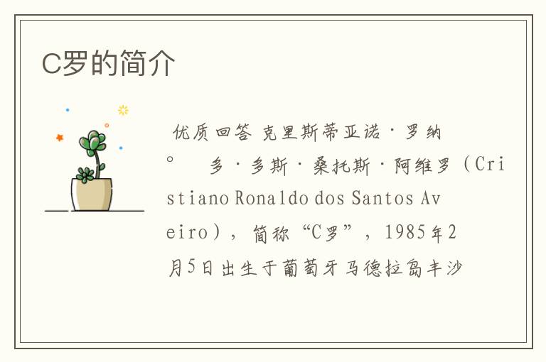 C罗的简介