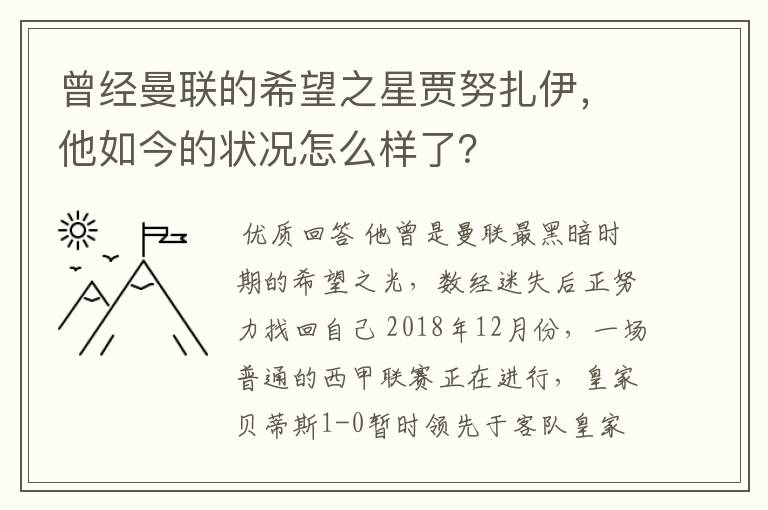 曾经曼联的希望之星贾努扎伊,他如今的状况怎么样了?