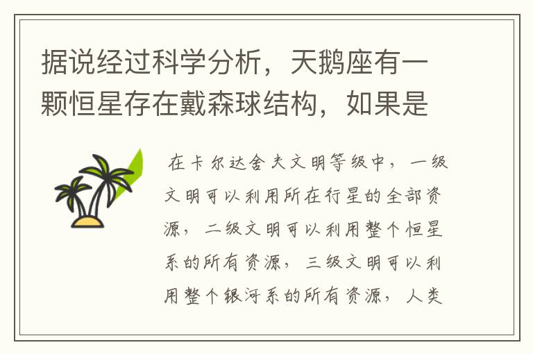 据说经过科学分析,天鹅座有一颗恒星存在戴森球结构,如果是真的,那么我们会很危险吗?