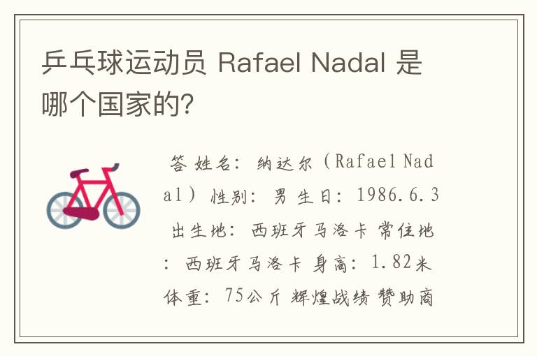 乒乓球运动员 Rafael Nadal 是哪个国家的?