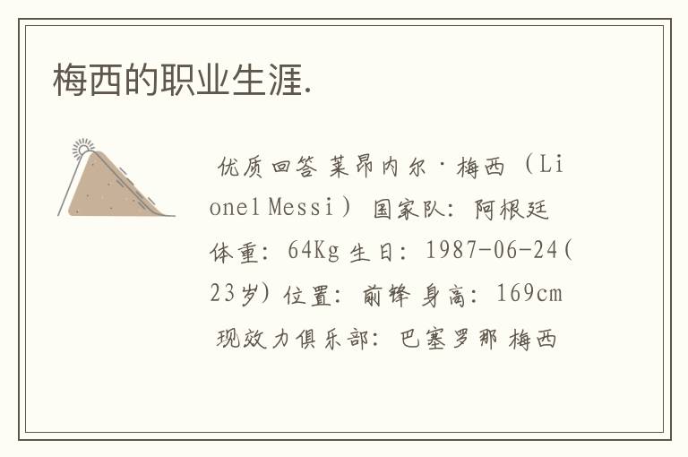 梅西的职业生涯.