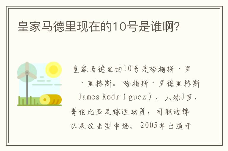 皇家马德里现在的10号是谁啊?