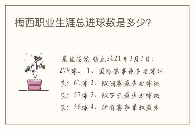 梅西职业生涯总进球数是多少?