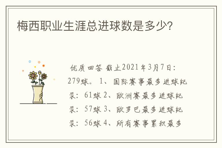 梅西职业生涯总进球数是多少?