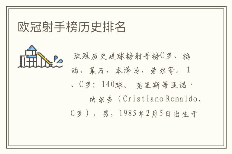欧冠射手榜历史排名
