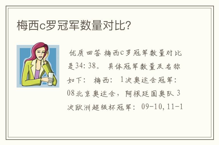 梅西c罗冠军数量对比?