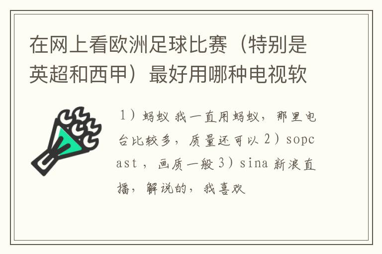 在网上看欧洲足球比赛(特别是英超和西甲)最好用哪种电视软件呢?