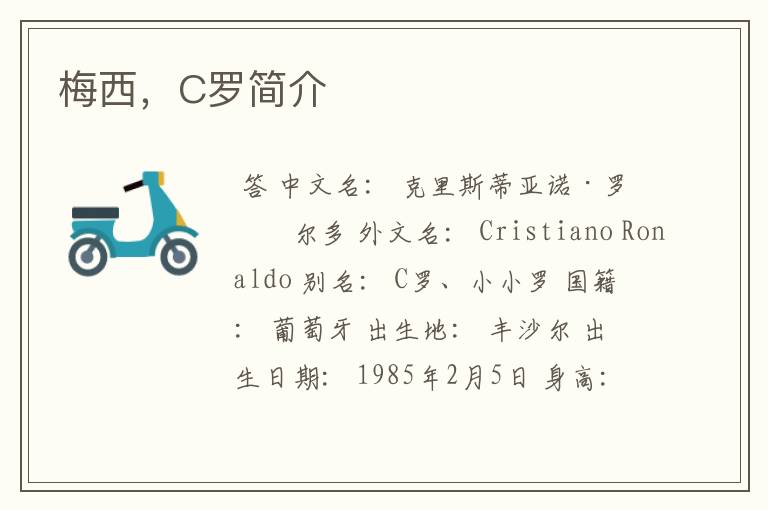 梅西,C罗简介