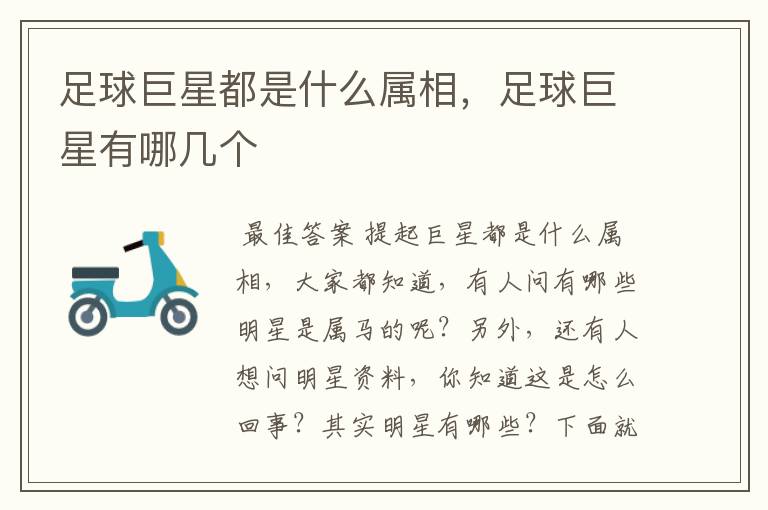 足球巨星都是什么属相,足球巨星有哪几个