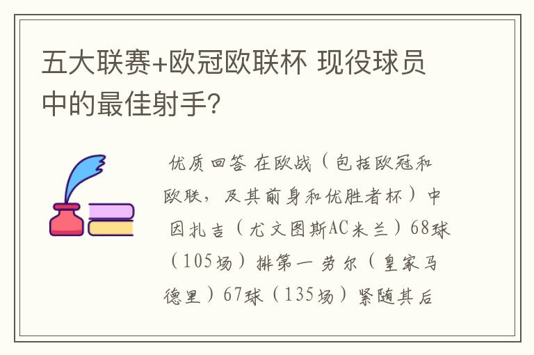 五大联赛+欧冠欧联杯 现役球员中的最佳射手?