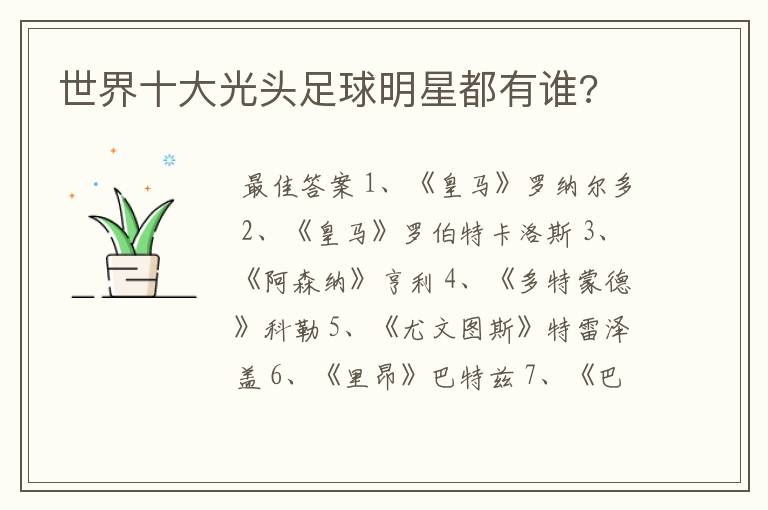 世界十大光头足球明星都有谁?