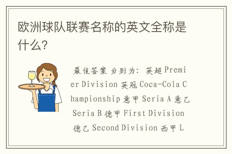欧洲球队联赛名称的英文全称是什么?