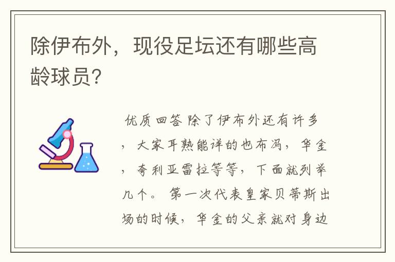 除伊布外,现役足坛还有哪些高龄球员?