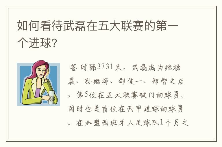 如何看待武磊在五大联赛的第一个进球?