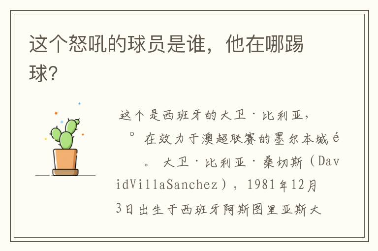 这个怒吼的球员是谁,他在哪踢球?