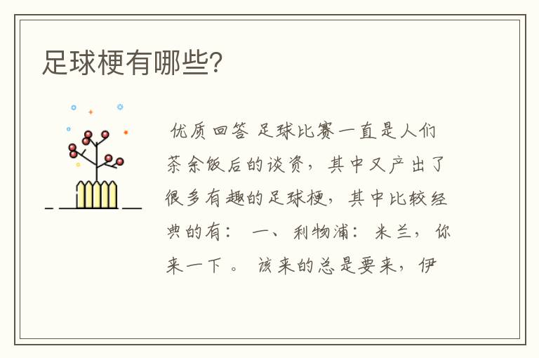 足球梗有哪些?