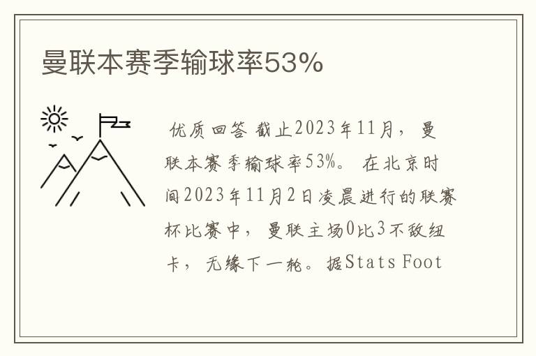 曼联本赛季输球率53%