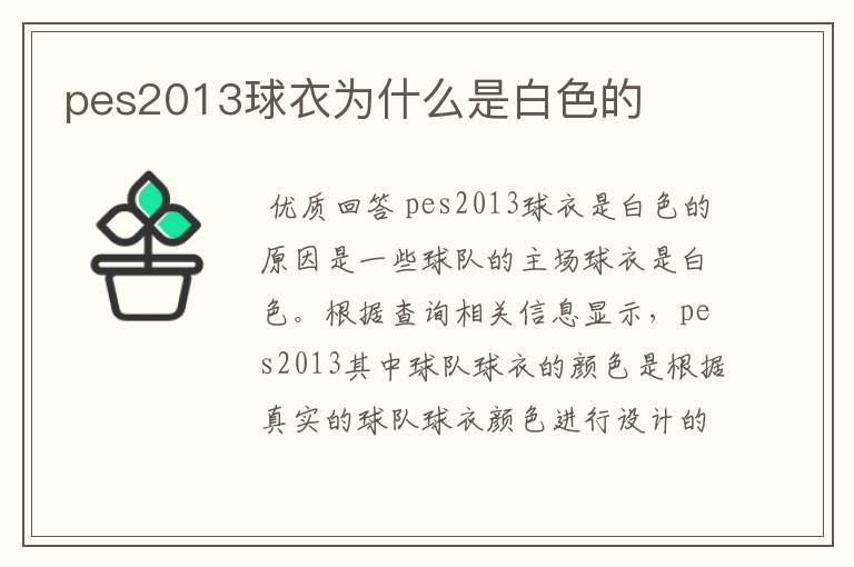 pes2013球衣为什么是白色的