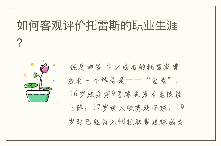 如何客观评价托雷斯的职业生涯?