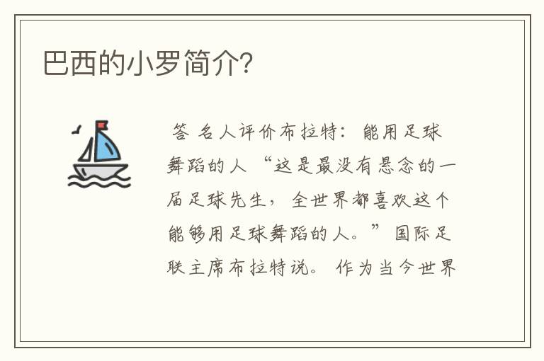 巴西的小罗简介?