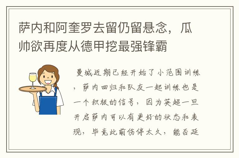 萨内和阿奎罗去留仍留悬念,瓜帅欲再度从德甲挖最强锋霸