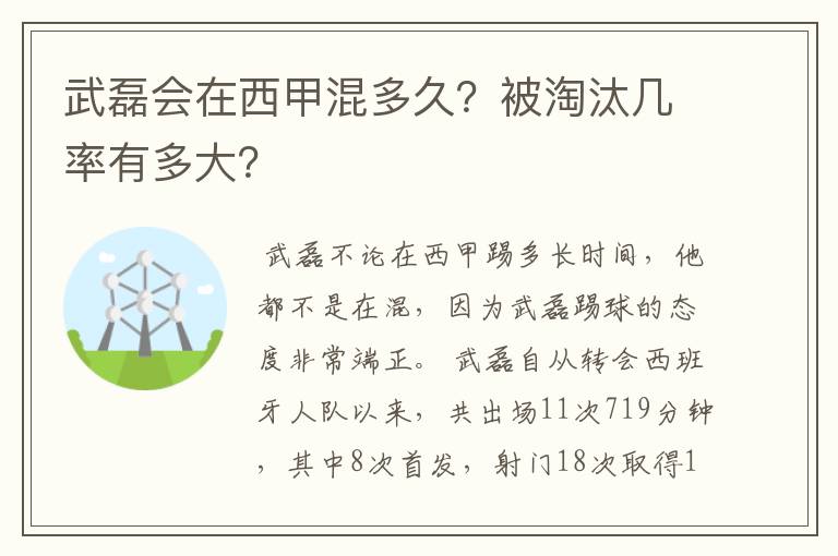 武磊会在西甲混多久?被淘汰几率有多大?